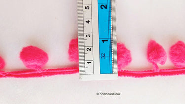 Red Pom Pom Fringe Trim, Pompom Trimming, Tassels